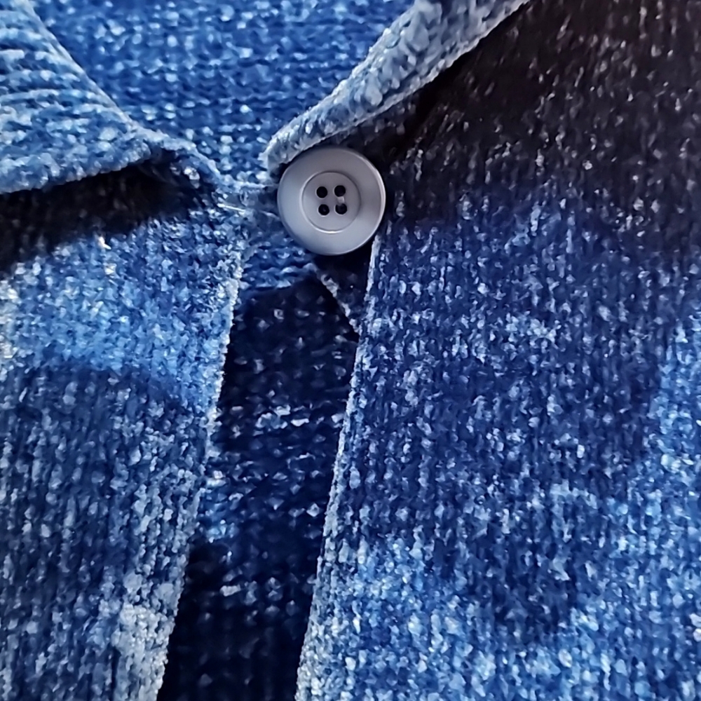 Antthony Timeless Textures blue cardigan  super soft chenille cardigan 1x/2x - Picture 6 of 8